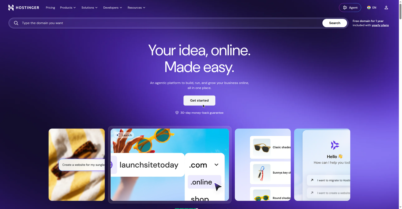 Hostinger ka homepage